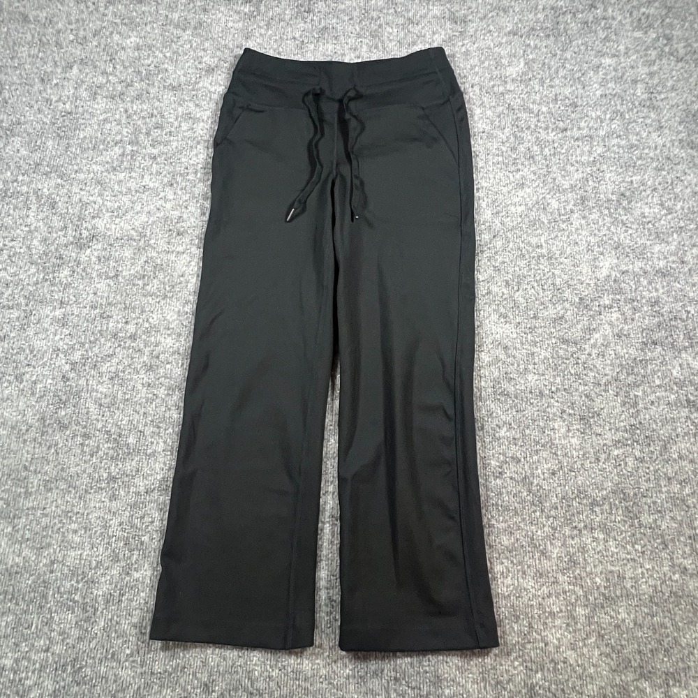 Mondetta Performance Track Pants Womens Small Black Stretch Drawstring Gym Work